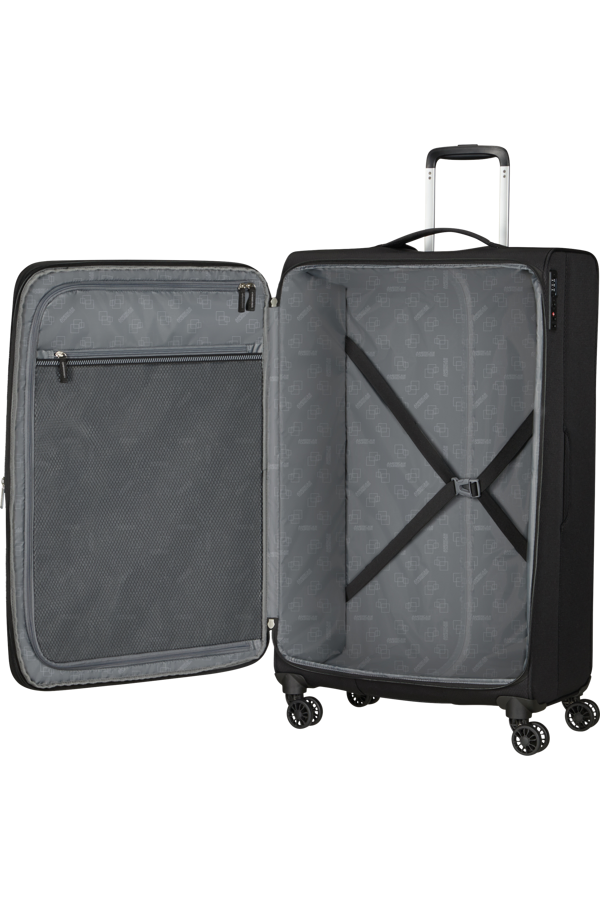 Mala de Viagem Grande 80cm Expansível 4 Rodas Preto - AeroSpin | American Tourister