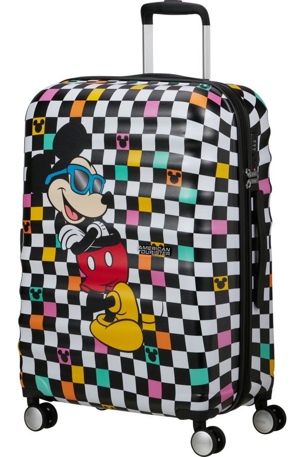 Mala de Viagem Média 67cm 4 Rodas Mickey Xadrez - WaveBreaker Disney | American Tourister®