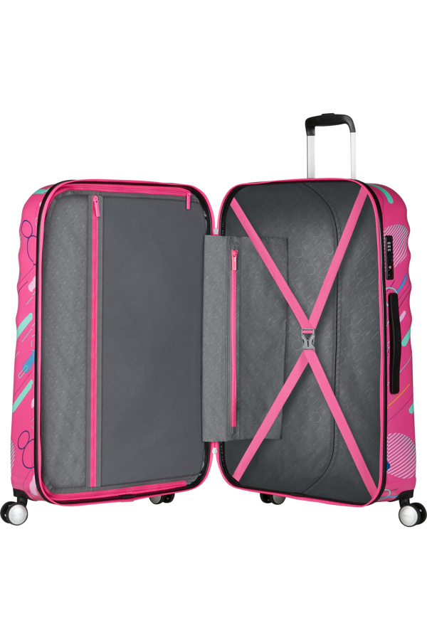 Mala de Viagem Grande 77cm 4 Rodas Minnie Pop Futurista - WaveBreaker Disney | American Tourister