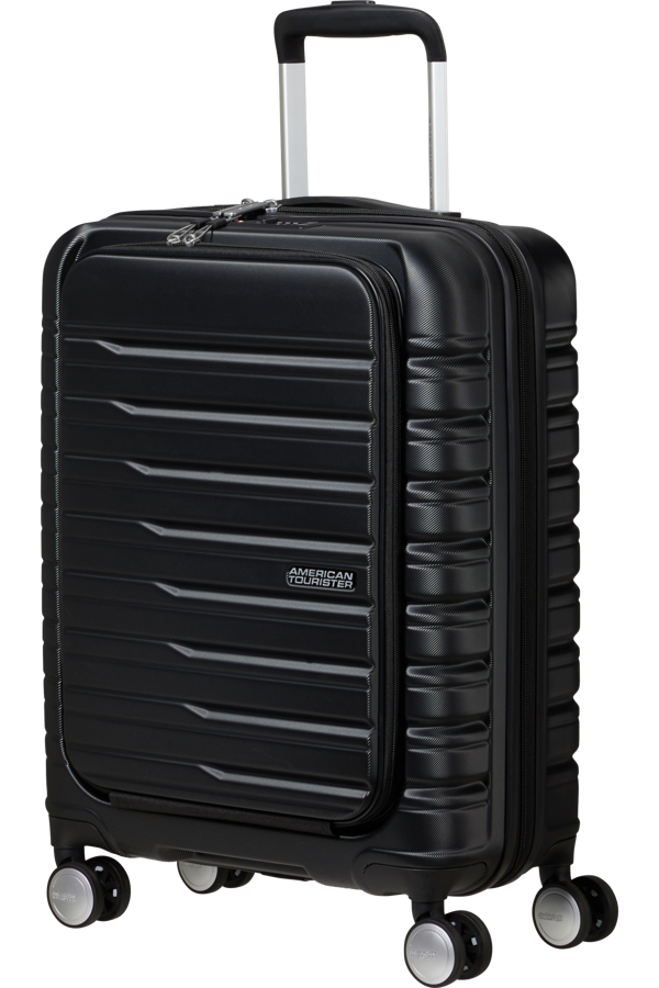 Mala de Cabine 55cm 4 Rodas Com Bolso para Portátil 15.6 Preto Sombra - Flashline | American Touris
