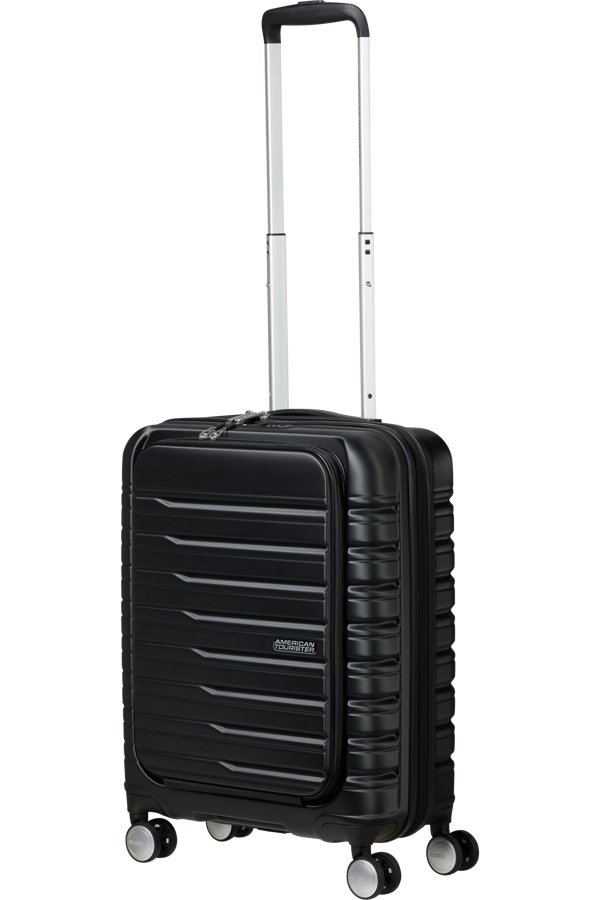 Mala de Cabine 55cm 4 Rodas Com Bolso para Portátil 15.6 Preto Sombra - Flashline | American Touris