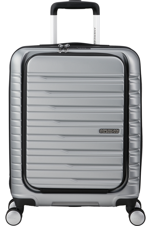 Mala de Cabine 55cm 4 Rodas Com Bolso para Portátil 15.6 Céu Prata - Flashline | American Tourister
