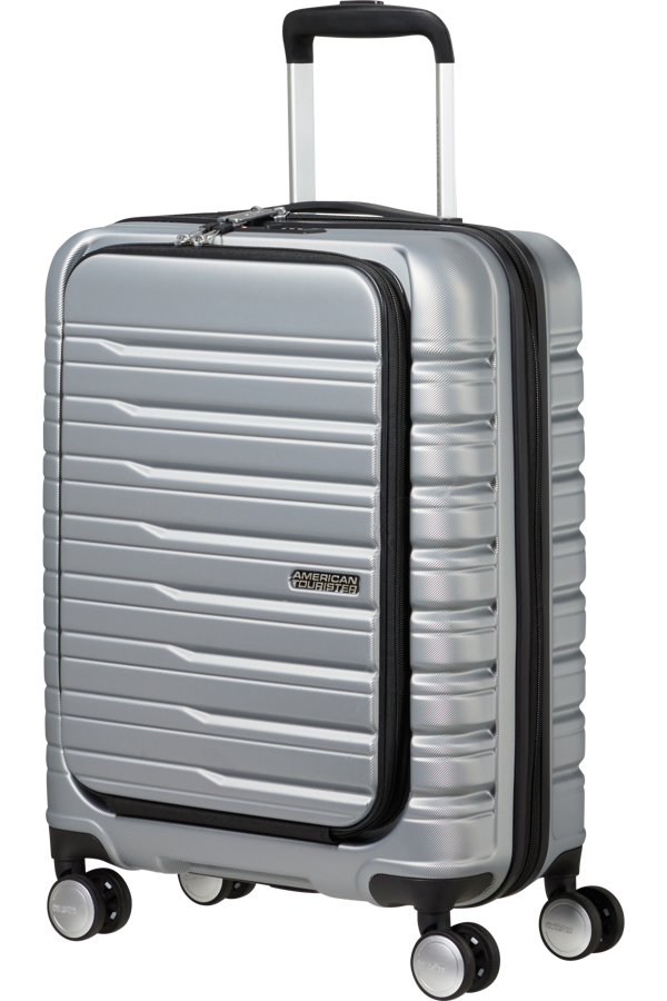 Mala de Cabine 55cm 4 Rodas Com Bolso para Portátil 15.6 Céu Prata - Flashline | American Tourister