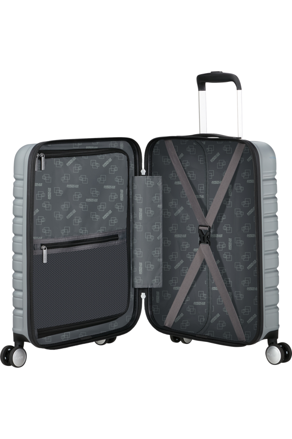 Mala de Cabine 55cm 4 Rodas Com Bolso para Portátil 15.6 Céu Prata - Flashline | American Tourister