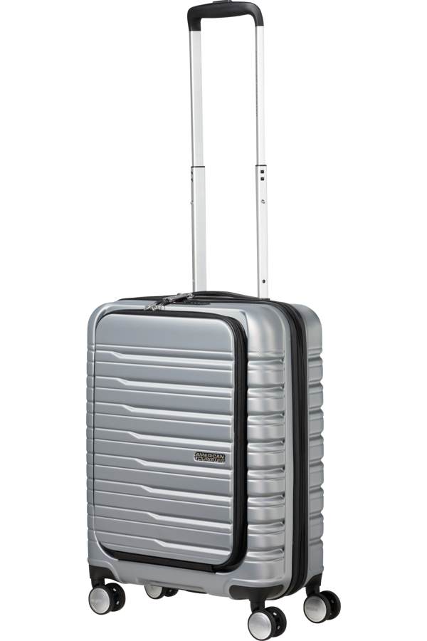 Mala de Cabine 55cm 4 Rodas Com Bolso para Portátil 15.6 Céu Prata - Flashline | American Tourister