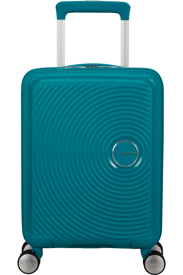 Mala de Viagem Pequena 47cm 4 Rodas Azul-Petróleo - Soundbox Mini | American Tourister