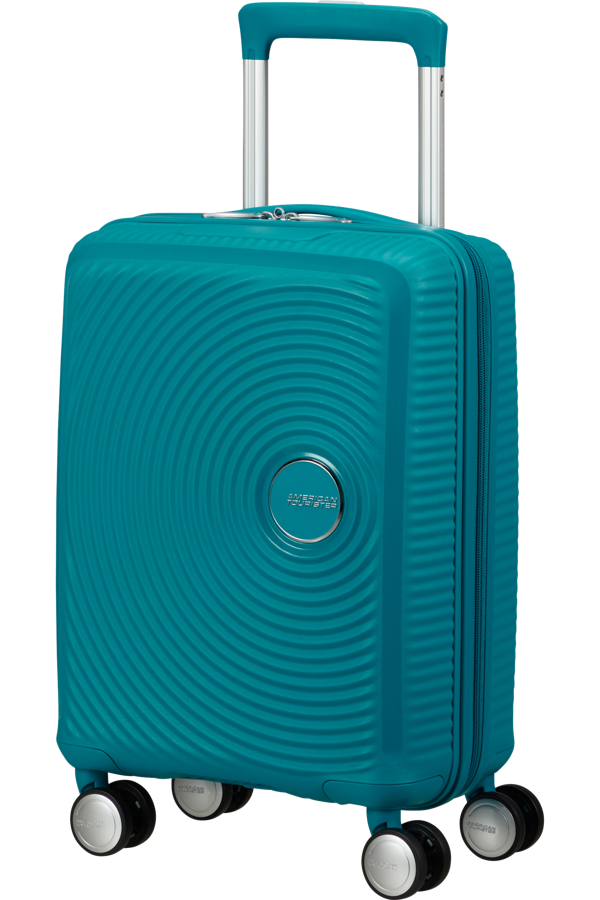 Mala de Viagem Pequena 47cm 4 Rodas Azul-Petróleo - Soundbox Mini | American Tourister