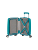 Mala de Viagem Pequena 47cm 4 Rodas Azul-Petróleo - Soundbox Mini | American Tourister