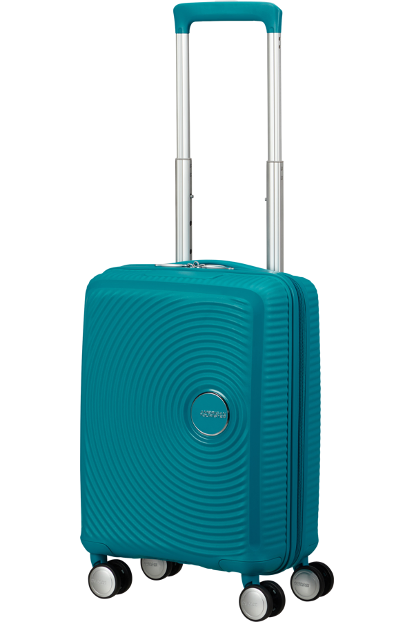 Mala de Viagem Pequena 47cm 4 Rodas Azul-Petróleo - Soundbox Mini | American Tourister