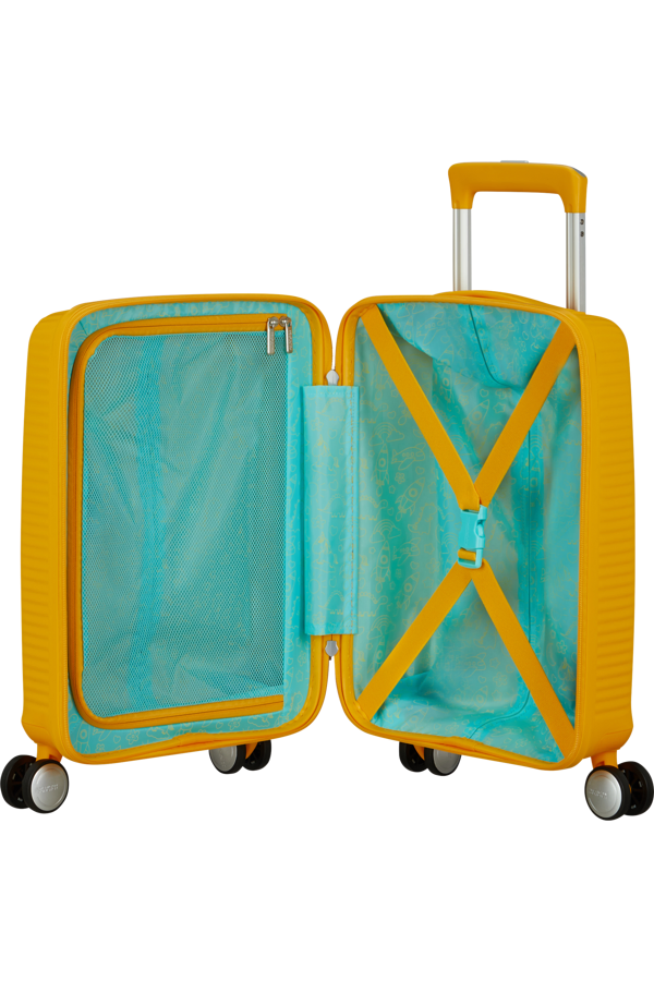 Mala de Viagem Pequena 47cm 4 Rodas Amarela - Soundbox Mini | American Tourister