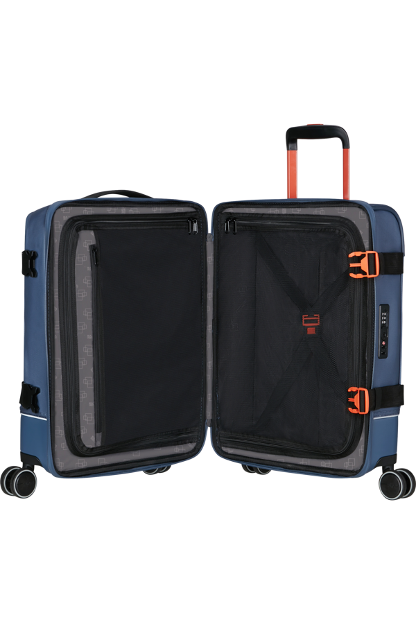Mala de Viagem Cabine 55cm 4 Rodas Azul/Laranja - Urban Track | American Tourister