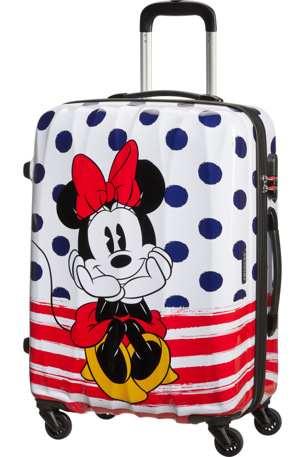 Mala de Viagem Média 65cm 4 Rodas Minnie Pontos Azuis - Disney Legends | American Tourister