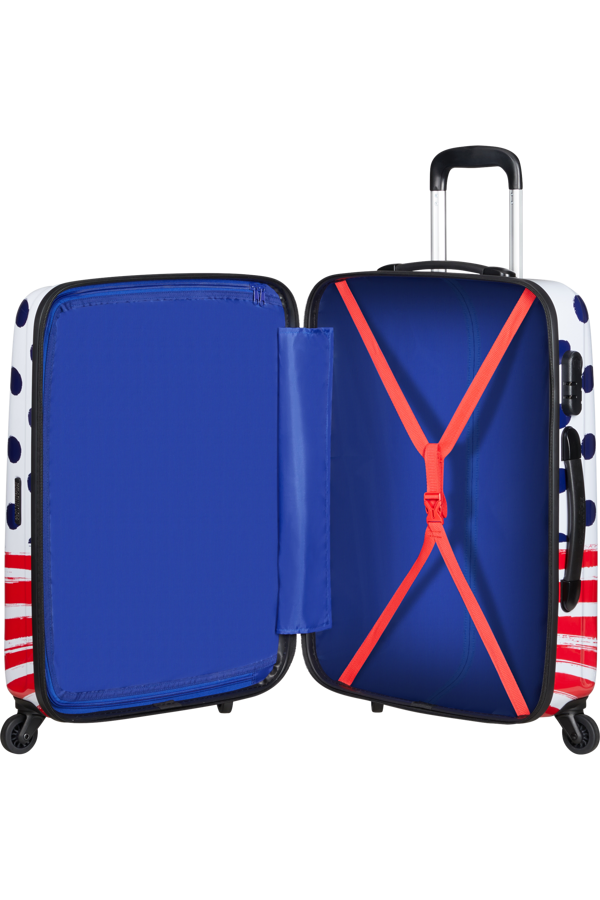 Mala de Viagem Média 65cm 4 Rodas Minnie Pontos Azuis - Disney Legends | American Tourister