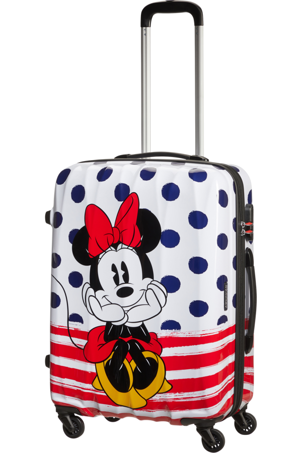 Mala de Viagem Média 65cm 4 Rodas Minnie Pontos Azuis - Disney Legends | American Tourister