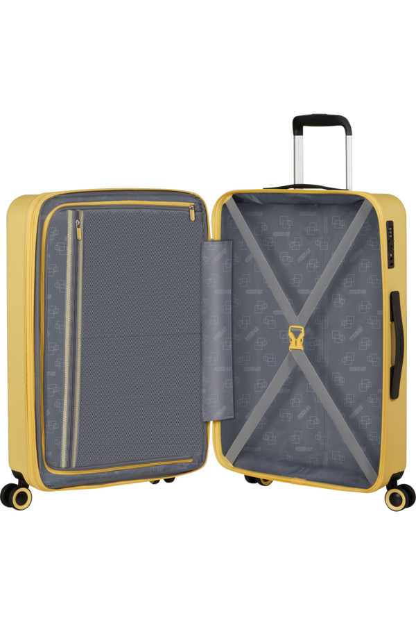 Mala de Viagem Média 66cm Expansível 4 Rodas Amarelo Ensolarado - Dynabelt | American Tourister