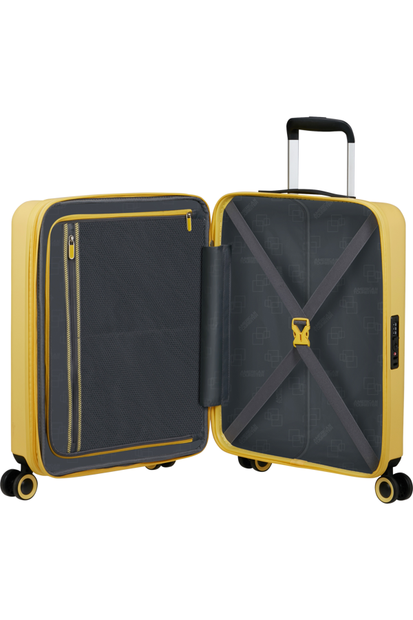 Mala de Cabine 55cm Expansível 4 Rodas Amarelo Ensolarado - Dynabelt | American Tourister