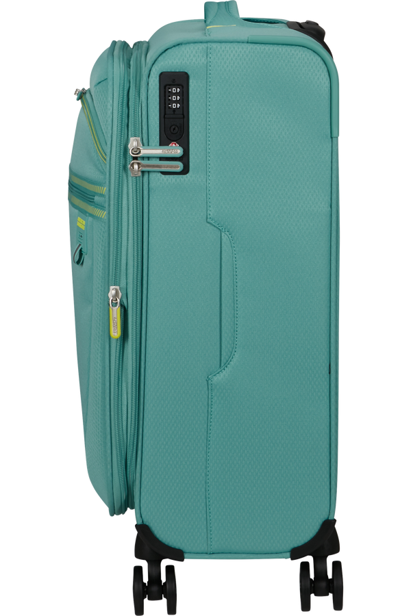 Mala de Cabine 55cm Expansível 4 Rodas Turquesa - AeroSpin | American Tourister®