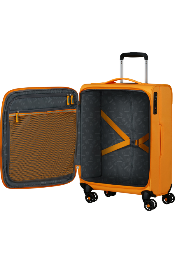 Mala de Cabine 55cm Expansível 4 Laranja Radiante - AeroSpin | American Tourister
