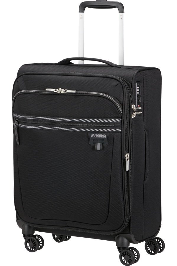 Mala de Cabine 55cm Expansível 4 Rodas Preto - AeroSpin | American Tourister