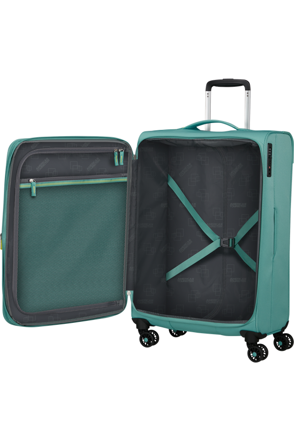Mala de Viagem Média 69cm Expansível 4 Rodas Turquesa - AeroSpin | American Tourister®
