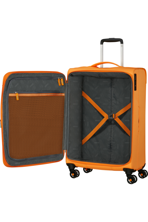 Mala de Viagem Média 69cm Expansível 4 Rodas Laranja Radiante - AeroSpin | American Tourister