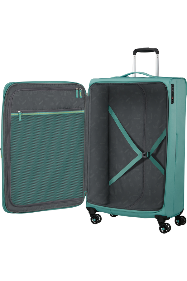 Mala de Viagem Grande 80cm Expansível 4 Rodas Turquesa - AeroSpin | American Tourister®