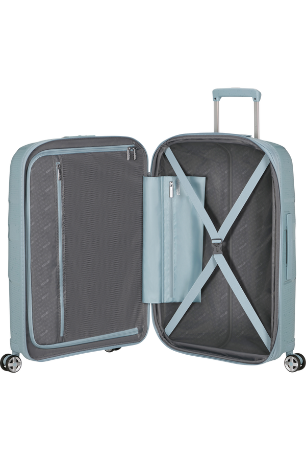 Mala de Viagem Média 67cm Expansível 4 Rodas Azul-Claro Salpicos - StarVibe | American Tourister
