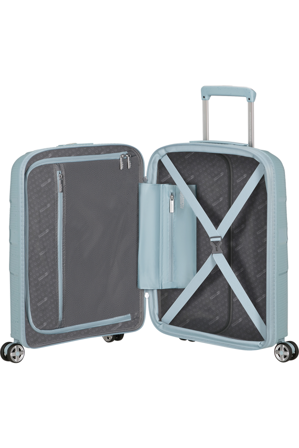 Mala de Cabine 55cm Expansível 4 Rodas Azul-Claro Salpicos - StarVibe | American Tourister