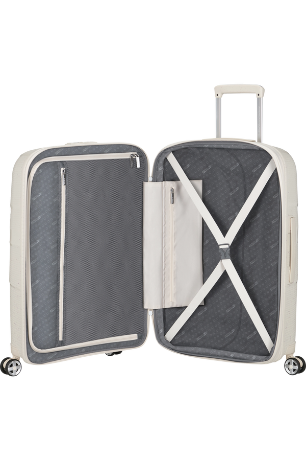 Mala de Viagem Média 67cm Expansível 4 Rodas Creme Salpicos - StarVibe | American Tourister