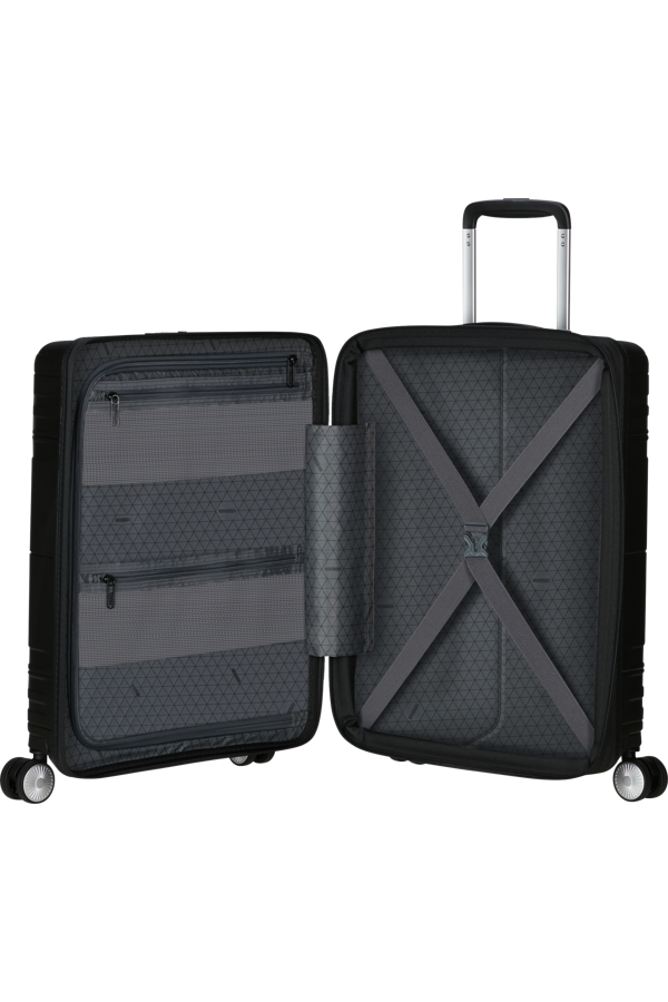 Mala de Cabine 55cm Expansível 4 Rodas com Bolso para Portátil 15.6 Preta - Hello Cabin | American 