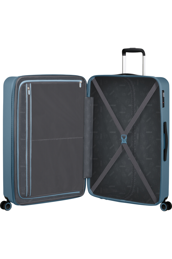 Mala de Viagem Grande 77cm Expansível 4 Rodas Azul Tempestade - Dynabelt | American Tourister