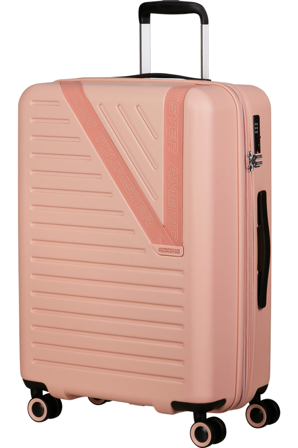 Mala de Viagem Média 66cm Expansível 4 Rodas Areia Rosa - Dynabelt | American Tourister
