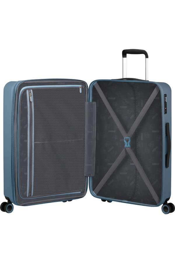 Mala de Viagem Média 66cm Expansível 4 Rodas Azul Tempestade - Dynabelt | American Tourister