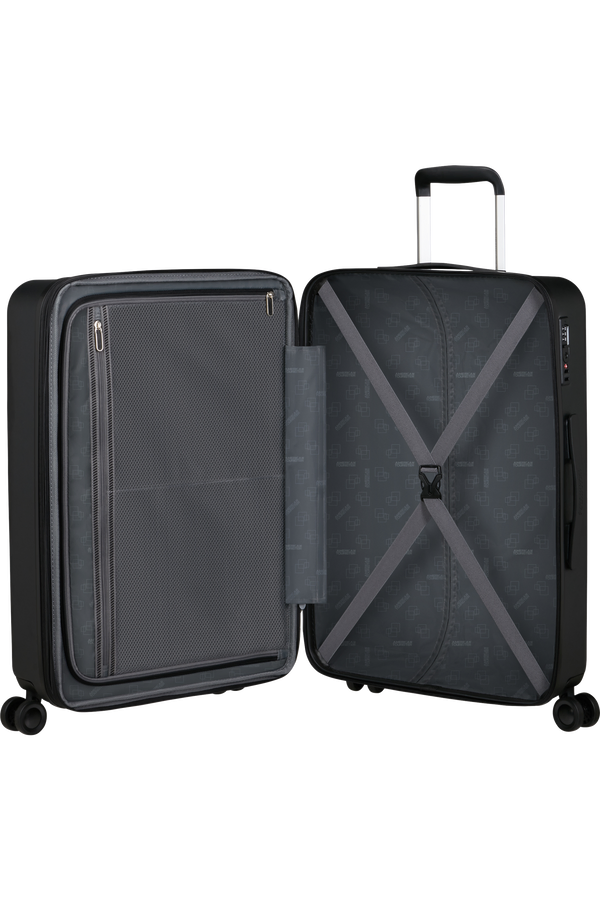Mala de Viagem Média 66cm Expansível 4 Rodas Preto Vulcão - Dynabelt | American Tourister