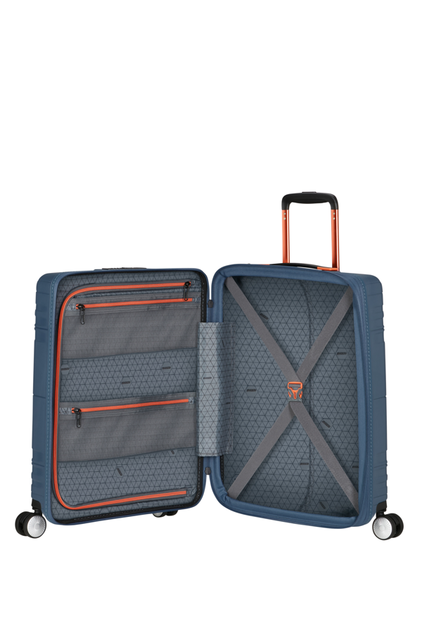 Mala de Cabine 55cm Expansível 4 Rodas com Bolso para Portátil 15.6 Azul-Marinho/Laranja - Hello Ca