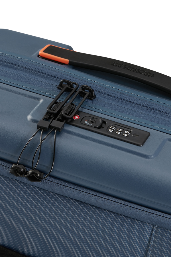 Mala de Cabine 55cm Expansível 4 Rodas com Bolso para Portátil 15.6 Azul-Marinho/Laranja - Hello Ca