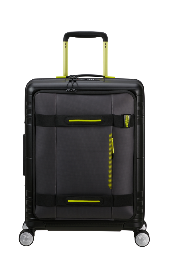 Mala de Cabine 55cm Expansível 4 Rodas com Bolso para Portátil 15.6 Preta/Lima - Hello Cabin | Amer