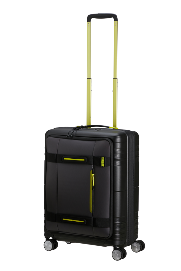 Mala de Cabine 55cm Expansível 4 Rodas com Bolso para Portátil 15.6 Preta/Lima - Hello Cabin | Amer