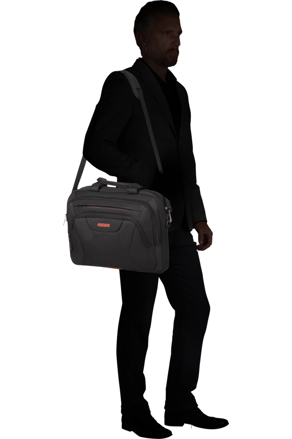 Pasta para Portátil 15.6" Preto/Laranja - AT Work | American Tourister