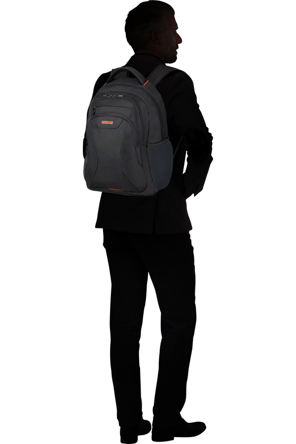 Mochila para Portátil 15.6" Preto/Laranja - AT Work | American Tourister