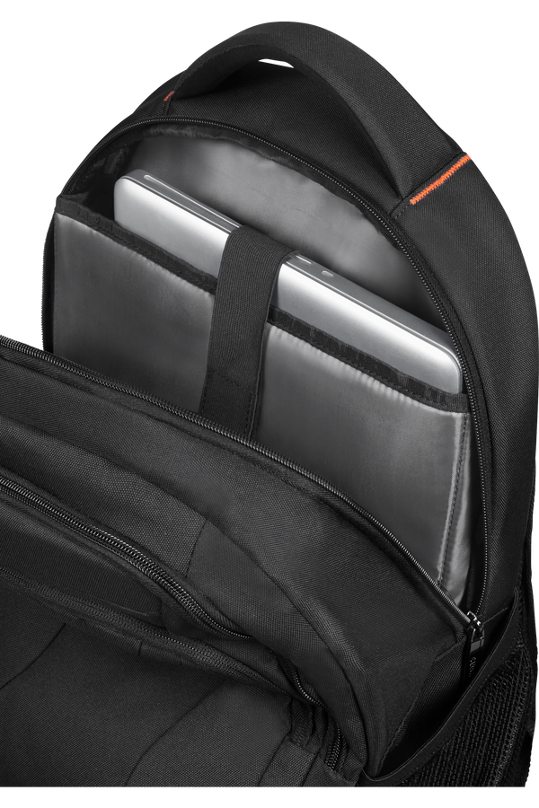 Mochila para Portátil 15.6" Preto/Laranja - AT Work | American Tourister