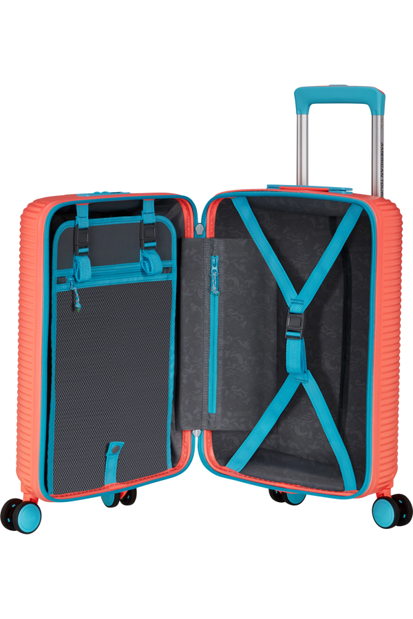Mala de Cabine 52cm 4 Rodas Coral/Azul - Rollio | American Tourister®