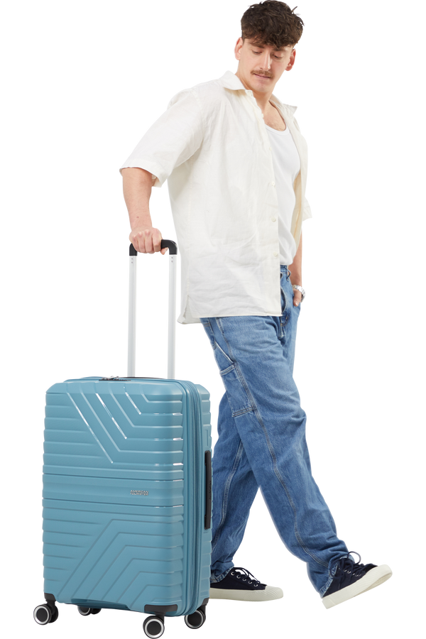 Mala de Viagem Média 67cm Expansível 4 Rodas Azul Tempestade - Flytwist | American Tourister