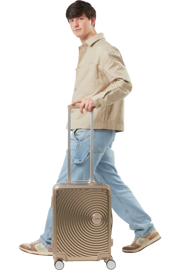 Mala de Cabine 55cm 4 Rodas em Alumínio Bronze - Soundbox Alu | American Tourister®