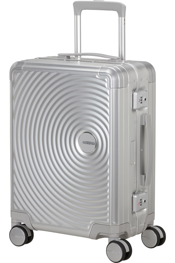 Mala de Cabine 55cm 4 Rodas em Alumínio Prata - Soundbox Alu | American Tourister®