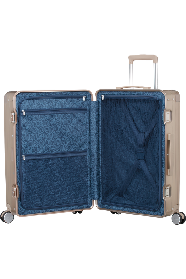 Mala de Viagem Média 68cm 4 Rodas em Alumínio Bronze - Soundbox Alu | American Tourister®