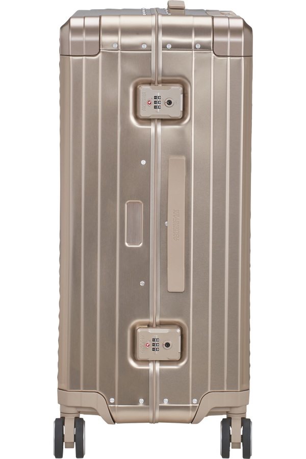 Mala de Viagem Média 68cm 4 Rodas em Alumínio Bronze - Soundbox Alu | American Tourister®