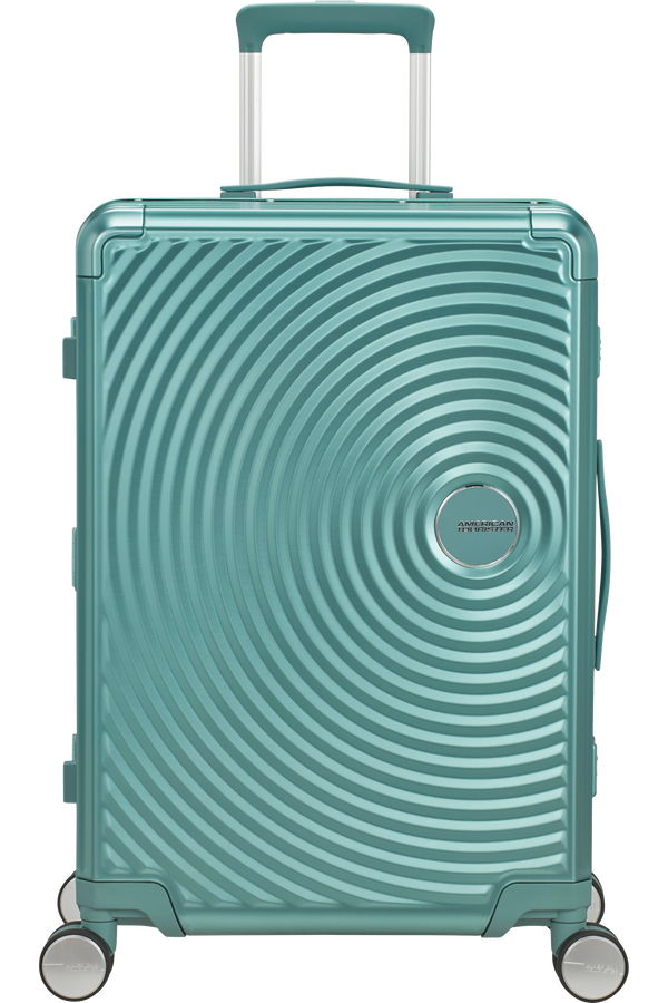 Mala de Viagem Média 68cm 4 Rodas em Alumínio Turquesa - Soundbox Alu | American Tourister®