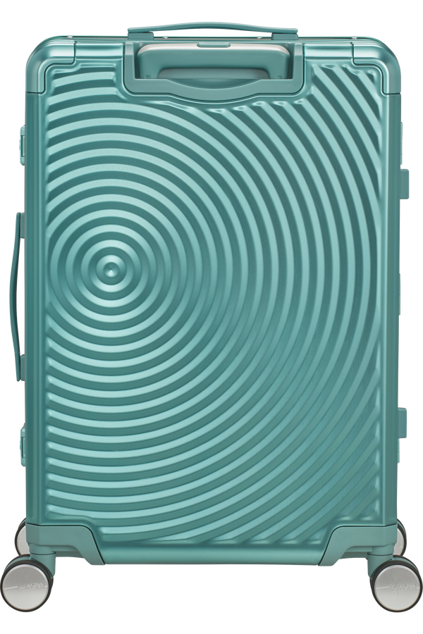 Mala de Viagem Média 68cm 4 Rodas em Alumínio Turquesa - Soundbox Alu | American Tourister®