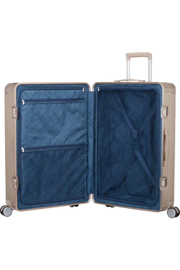 Mala de Viagem Grande 77cm 4 Rodas em Alumínio Bronze - Soundbox Alu | American Tourister®